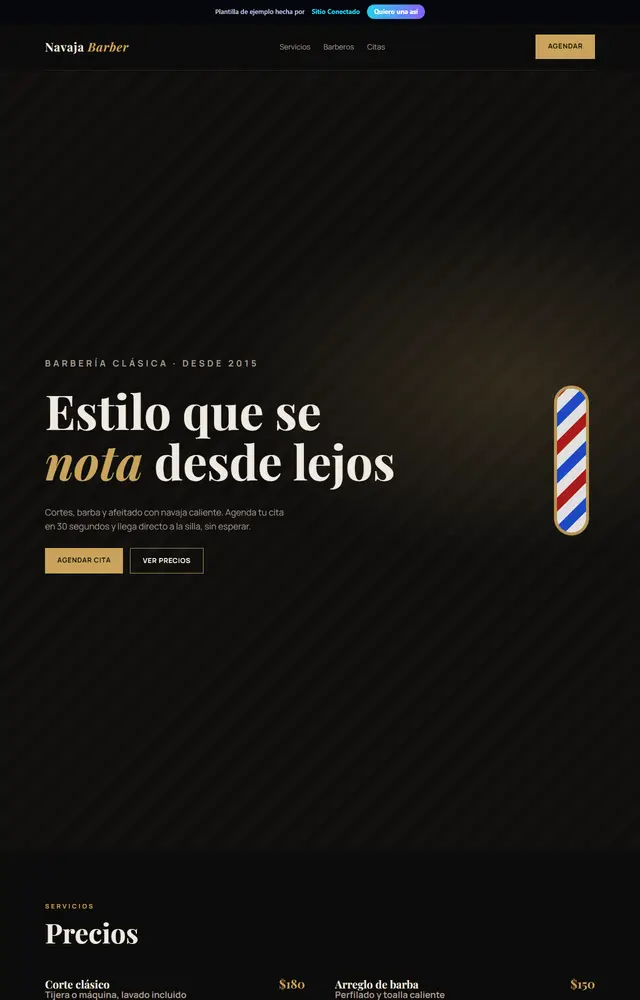 Plantilla para barbería o estética
