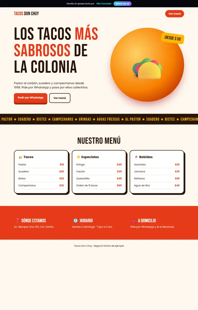 Plantilla para taquería o restaurante